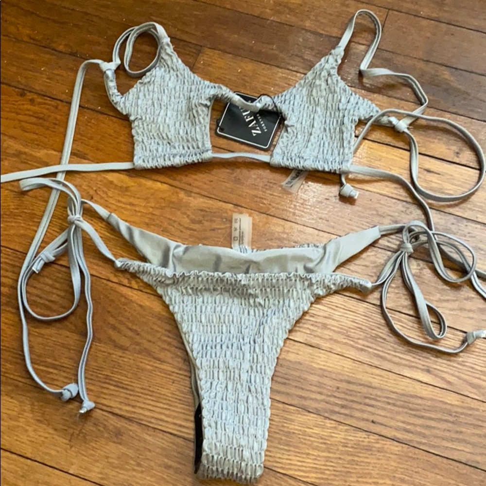 Zaful ruched/scrunch bikini - silver